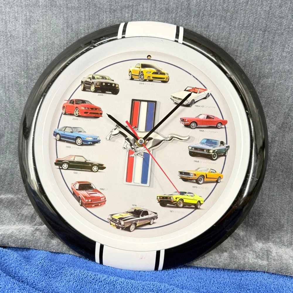 Ford Mustang Generations Sound Wall Clock 1964-2013 Quartz Tested Working